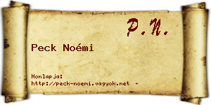 Peck Noémi névjegykártya