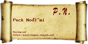 Peck Noémi névjegykártya